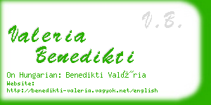 valeria benedikti business card